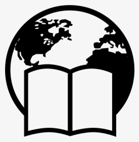 Earth With A Book - Black And White Globe Clipart, HD Png Download, Transparent PNG