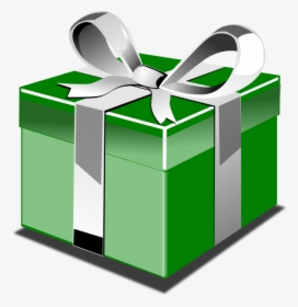 Green Gift Box With Red Bow Png Clipart - Present Clip Art, Transparent Png, Transparent PNG