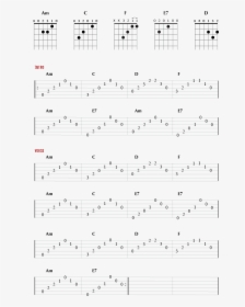 Guitar Tab For The Song House Of The Rising Sun - Sheet Music, HD Png Download, Transparent PNG