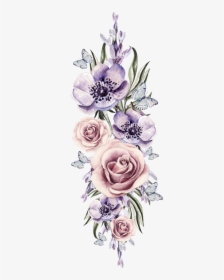 Watercolor Flower Transparent Background Png - Watercolor Flower Cluster, Png Download, Transparent PNG