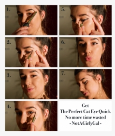 How To Get The Perfect Cat Eye Not A Girly Gal - Collage, HD Png Download, Transparent PNG