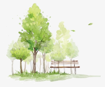 #background #watercolor #trees #green #nature #freetoedit - Watercolor Tree Sketch Png, Transparent Png, Transparent PNG