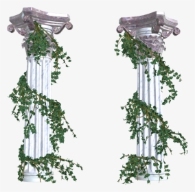 Column Clipart Vine - Greek Columns With Vines, HD Png Download, Transparent PNG