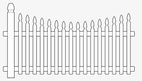 White Picket Fence - Picket Fence Clipart Black And White, HD Png Download, Transparent PNG