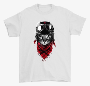 Cat With Red Scarf And Biker Helmet Biker Cat Style - Demon, HD Png Download, Transparent PNG