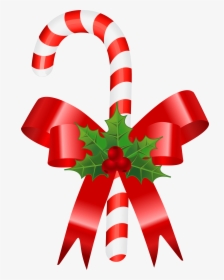 Christmas Candy Cane Gift Transparent Png Clip - Christmas Candy Cane Decorations, Png Download, Transparent PNG