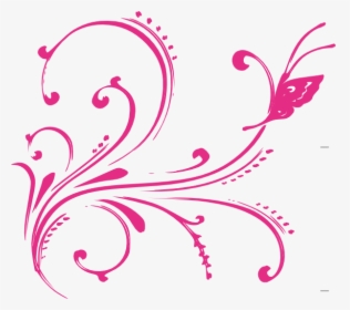 Pink Swirl Butterfly Svg Clip Arts - Purple Butterfly Drawing Png, Transparent Png, Transparent PNG