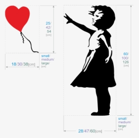 - Banksy Balloon Girl Wall Sticker , Png Download - Banksy Girl With Balloon Silhouette, Transparent Png, Transparent PNG