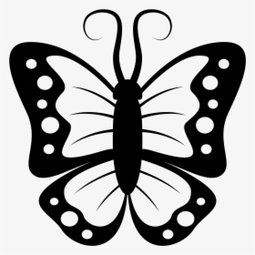 Emoji Clipart Butterfly - Black And White Butterfly Emoji, HD Png Download, Transparent PNG