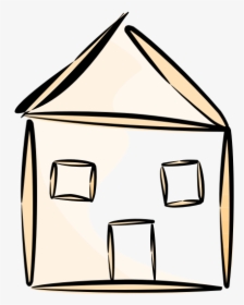 House Vector Drawing - House Outline Clipart, HD Png Download, Transparent PNG