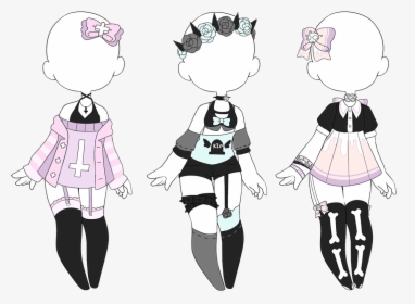Pastel Goth Outfits - Pastel Goth Outfits Drawing, HD Png Download, Transparent PNG