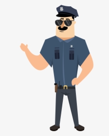 Cartoon Police Illustration - Cop Transparent Background, HD Png Download, Transparent PNG