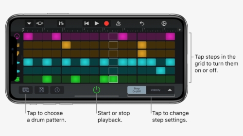 Beat Sequencer Touch Instrument - Beat Sequencer Garageband Iphone, HD Png Download, Transparent PNG