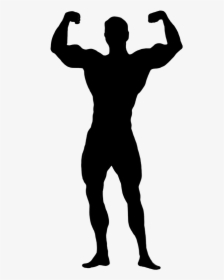Female Bodybuilding Clip Art - Strong Man Silhouette Png, Transparent Png, Transparent PNG