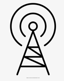 Radio Tower Coloring Page - Telecommunications Tower, HD Png Download, Transparent PNG