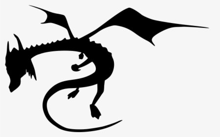 Dragon Wings Spread Silhouette - Illustration, HD Png Download, Transparent PNG
