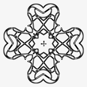 Rounded Decorated Cross Outline Vector Illustration - Symbols Of Golden Rule, HD Png Download, Transparent PNG
