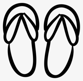 Beach Sandals Hand Drawn Outline - Beach Outline Png, Transparent Png, Transparent PNG