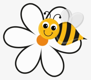 Sunflower Clipart Busy Bee - Flower Hony Bees Clipart, HD Png Download, Transparent PNG
