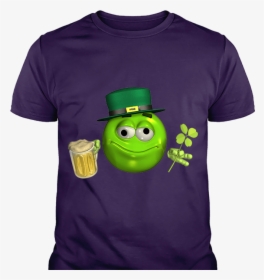 Leprechaun Emoticon Emoji With Beer Custom T-shirt, - Cartoon, HD Png Download, Transparent PNG