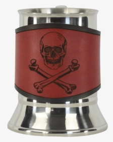 Skull & Crossbones Tankard With Leather Wrap - Office Rubber Stamp, HD Png Download, Transparent PNG