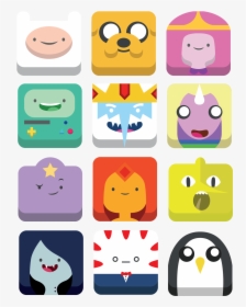 Adventure Time Icons By Nicholas Olsen - Adventure Time Characters Heads, HD Png Download, Transparent PNG