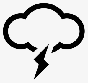 Lightning Weather Cloud - Rain Png Black And White, Transparent Png, Transparent PNG