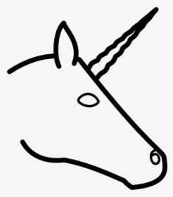 Simple Unicorn Head Silhouette Tattoo Design - Easy Unicorn Head Drawing, HD Png Download, Transparent PNG