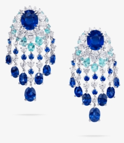 09 04 412 Sapph Diam And Paraiba Earrings Copy - Earrings, HD Png Download, Transparent PNG