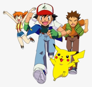 Pokemon Ash Png , Png Download - Ash Pikachu Misty Brock, Transparent Png, Transparent PNG