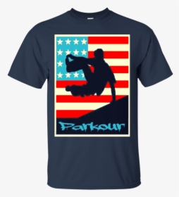 American Flag Parkour T-shirt Parkour T Shirt Free - T Shirt Never Give Up Red, HD Png Download, Transparent PNG