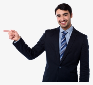 Men Pointing Left Png Image - Man In Suit Pointing, Transparent Png, Transparent PNG