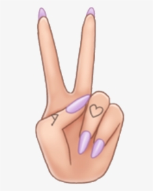 #arimoji #peace #peacesign #nails #tattoo #fingertattoo - Hand Transparent Peace Sign, HD Png Download, Transparent PNG