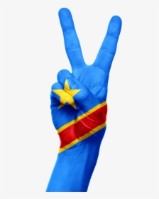 Congo Flag Hand - Congo Flag On Hand, HD Png Download, Transparent PNG