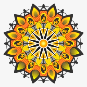 Mandala Yellow - Sunflower Mandala Png, Transparent Png, Transparent PNG