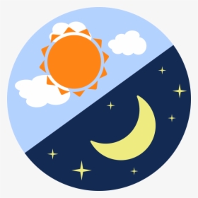 Moon Clipart Night - Night And Day Clip Art, HD Png Download, Transparent PNG