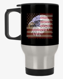 American Flag Eagle Silver Stainless Travel Mug - Mug, HD Png Download, Transparent PNG