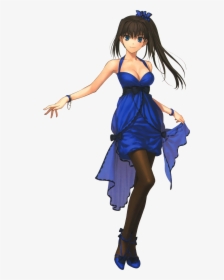Anime Girl Black Hair Blue Eyes Dress, HD Png Download, Transparent PNG