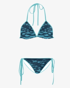 Blue Water Waves Custom Bikini Swimsuit - Ugly Christmas Sweater Bikini, HD Png Download, Transparent PNG