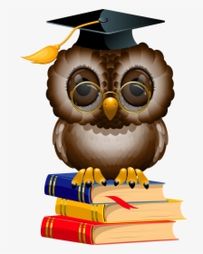 Clipart School Books Royalty Free Library Owl With - Owl With Books Png, Transparent Png, Transparent PNG