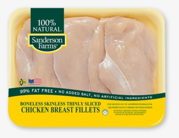 Boneless, Skinless, Thinly Sliced Chicken Breast Fillets - 1 Lb Boneless Skinless Chicken Thighs, HD Png Download, Transparent PNG