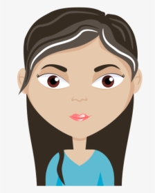 Hairstyle,black Hair,chin - Female Cartoon Face Clipart, HD Png Download, Transparent PNG