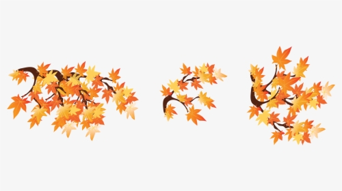 Autumn Branches With Leaves Png Clipart Image - Fall Leaves Clip Art Border, Transparent Png, Transparent PNG