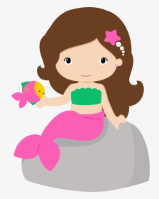 Shared Ver Todas - Cute Mermaid Clipart, HD Png Download, Transparent PNG