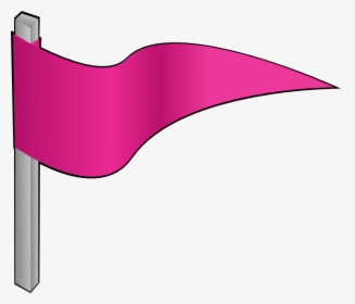 Waving Pink Flag Svg Clip Arts - Pink Flag Clip Art, HD Png Download, Transparent PNG