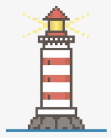 Pixelart Pixels Bit Light - Lighthouse Pixel Art, HD Png Download, Transparent PNG