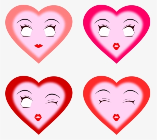 Heart Faces Clip Art - Heart Face Clipart, HD Png Download, Transparent PNG