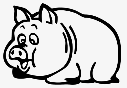 Domestic Pig Cartoon Mcdull - Pig Silhouette, HD Png Download, Transparent PNG