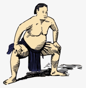 Standing,human Behavior,muscle - Sumo Wrestlers Soup Drawing, HD Png Download, Transparent PNG