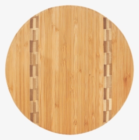 Round Bamboo Cutting Board With Butcher Block Inlay - Cutting Board, HD Png Download, Transparent PNG